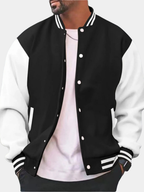 Burgundy lightweight varsity bomber jacket with ribbed trim