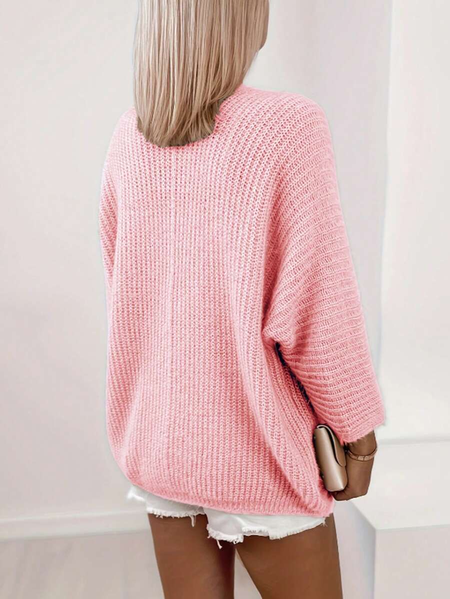 Women's oversized open front midi cardigan