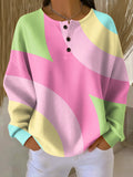 Women's pink oversized colour-block waffle knit jumper