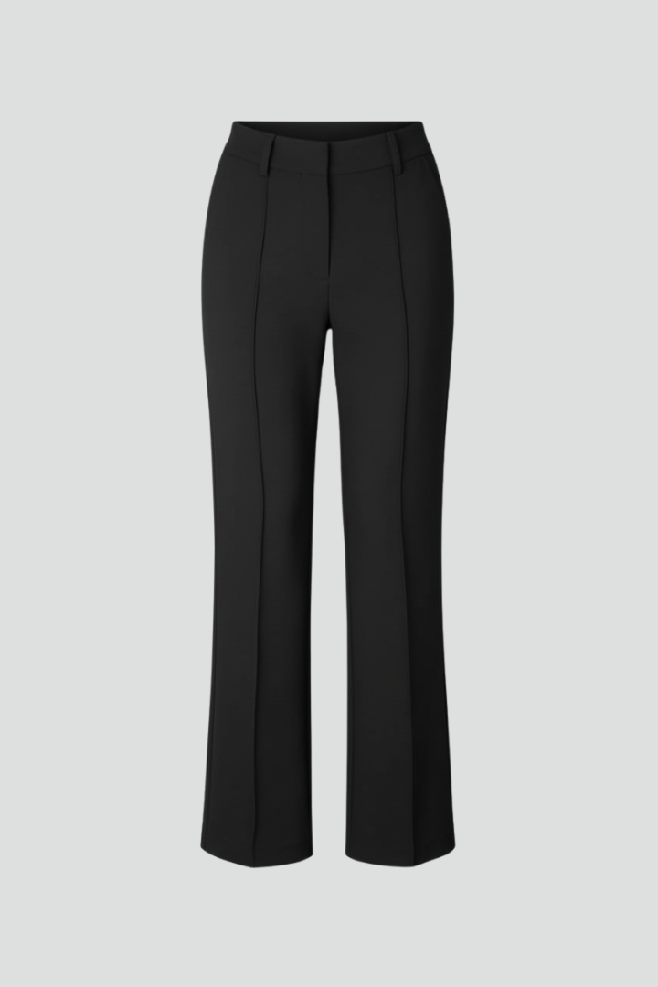 Women's high-waisted tailored trousers in grey with a structured fit