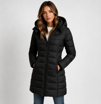 Mia | Women's Hooded Quilted Puffer Jacket with Zip-Entry Pockets