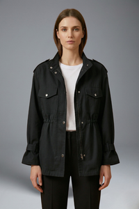 Scarlett | Women's Belted Utility Jacket with Double-Breasted Closure